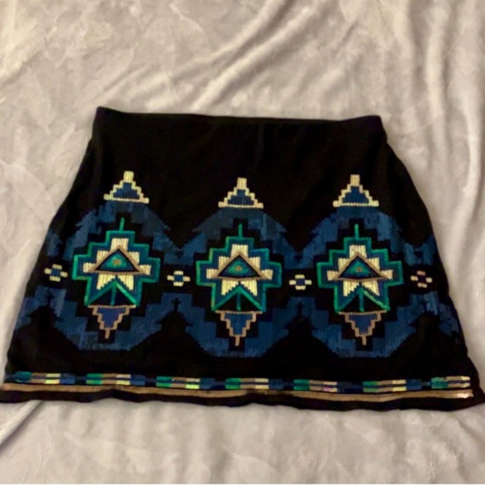 BONGO Sequin Embellished Mini in Black, Blue & Silver